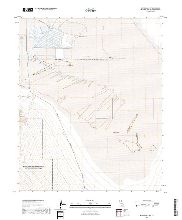 Bristol Lake NW, CA — USGS 7.5-minute topo (2021)