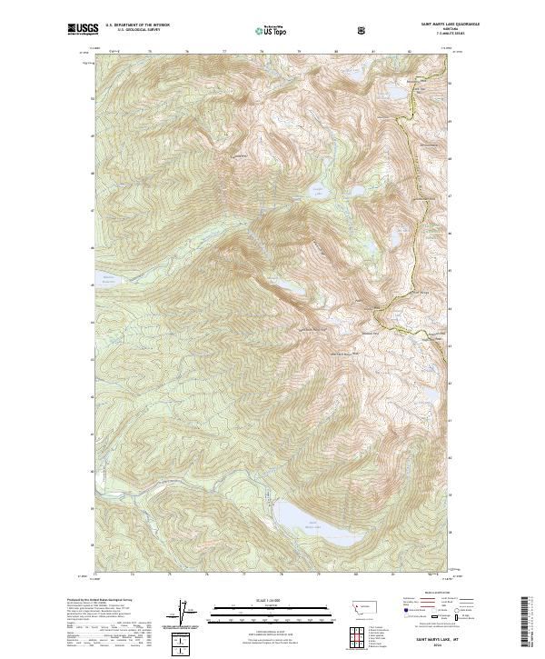 Saint Marys Lake, MT — USGS 7.5-minute topo (2024)