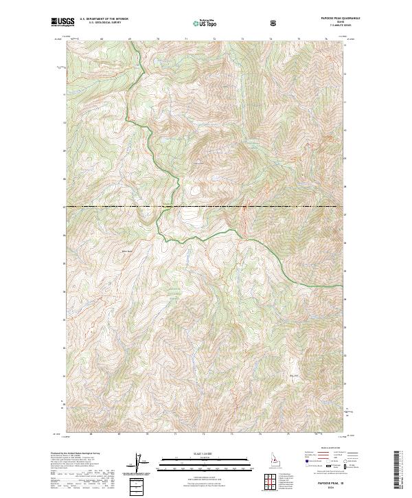 Papoose Peak, ID — USGS 7.5-minute topo (2024)
