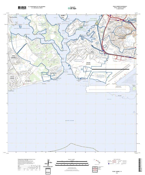 Pearl Harbor, HI — USGS 7.5-minute topo (2024)