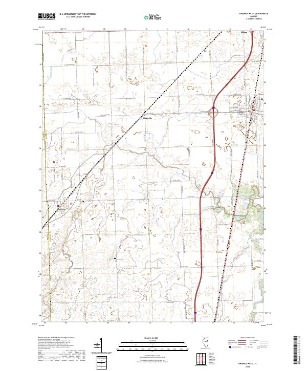 Onarga West, IL — USGS 7.5-minute topo (2024)