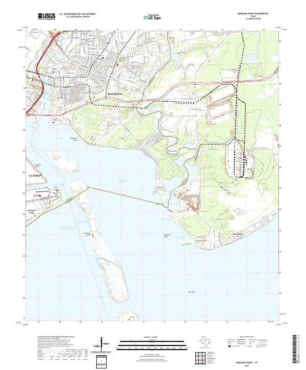 Morgans Point, TX — USGS 7.5-minute topo (2022)
