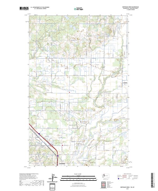 Bertrand Creek, WA-BC — USGS 7.5-minute topo (2023)