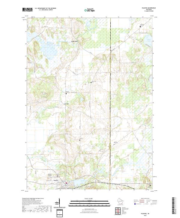 Palmyra, WI — USGS 7.5-minute topo (2022)