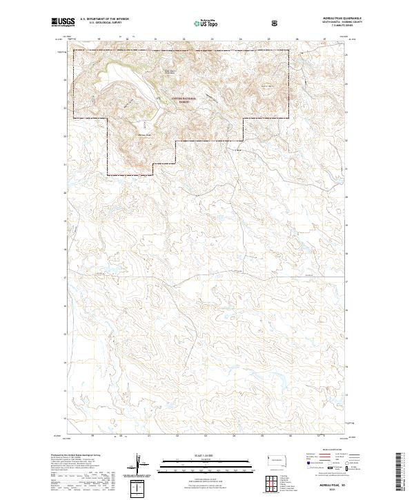 Moreau Peak, SD — USGS 7.5-minute topo (2021)