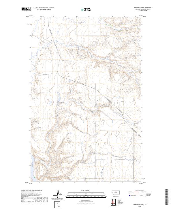 Lonetree Coulee, MT — USGS 7.5-minute topo (2024)