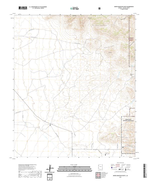 Bowie Mountain South, AZ — USGS 7.5-minute topo (2021)