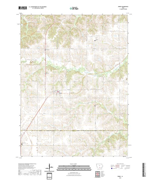 Derby, IA — USGS 7.5-minute topo (2022)