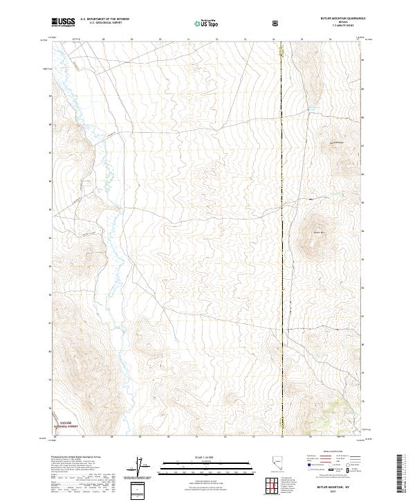 Butler Mountain, NV — USGS 7.5-minute topo (2021)