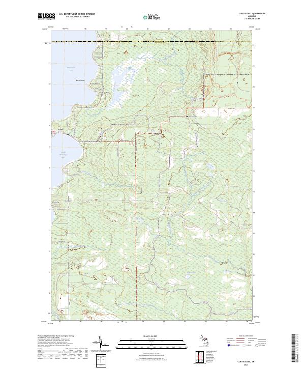 Curtis East, MI — USGS 7.5-minute topo (2023)