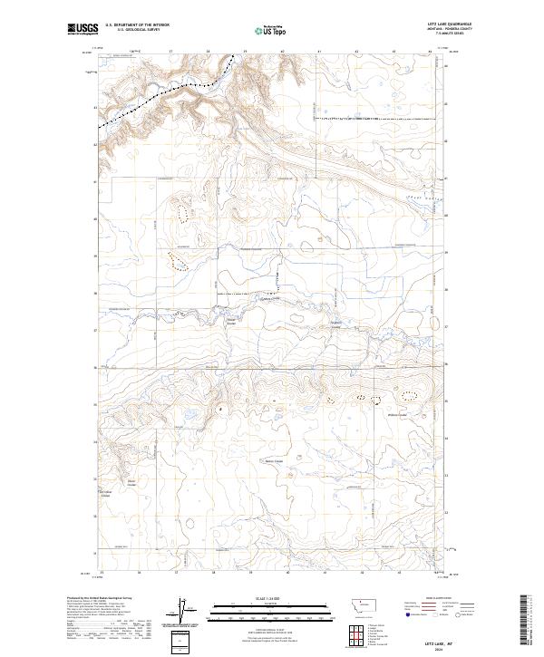 Letz Lake, MT — USGS 7.5-minute topo (2024)