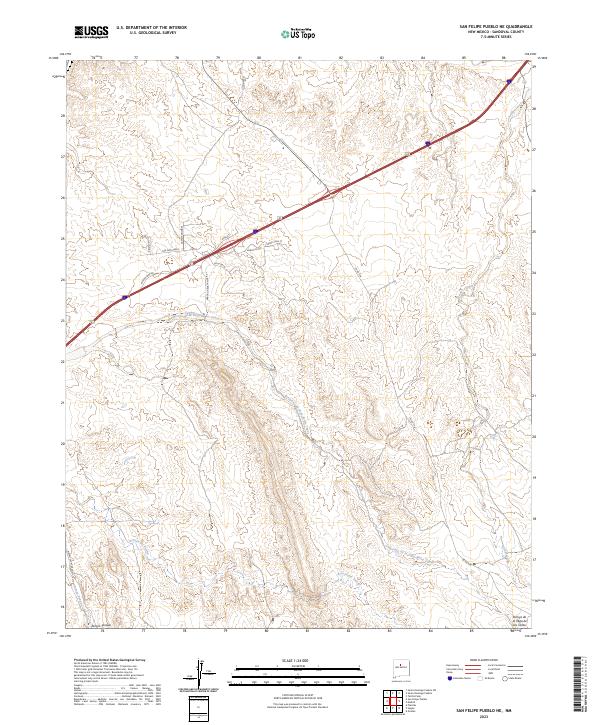 San Felipe Pueblo NE, NM — USGS 7.5-minute topo (2023)