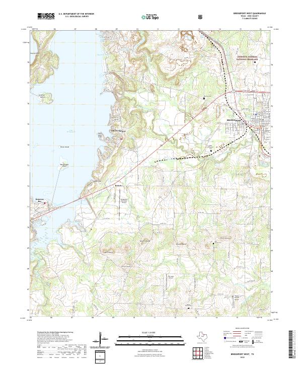 Bridgeport West, TX — USGS 7.5-minute topo (2022)