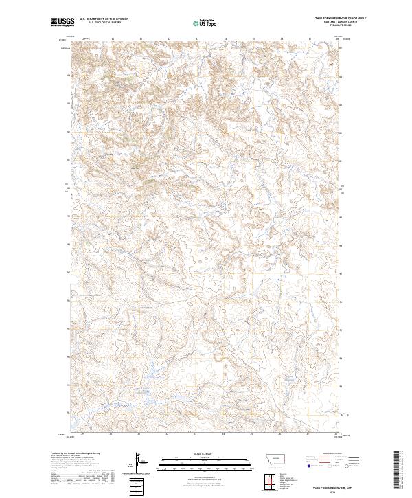 Twin Forks Reservoir, MT — USGS 7.5-minute topo (2024)