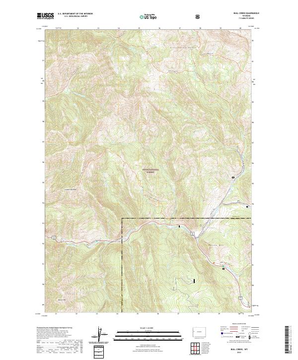 Bull Creek, WY — USGS 7.5-minute topo (2021)