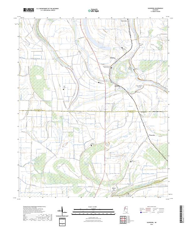 Glendora, MS — USGS 7.5-minute topo (2024)