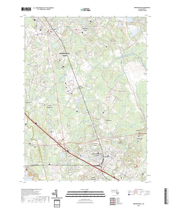 Bridgewater, MA — USGS 7.5-minute topo (2024)