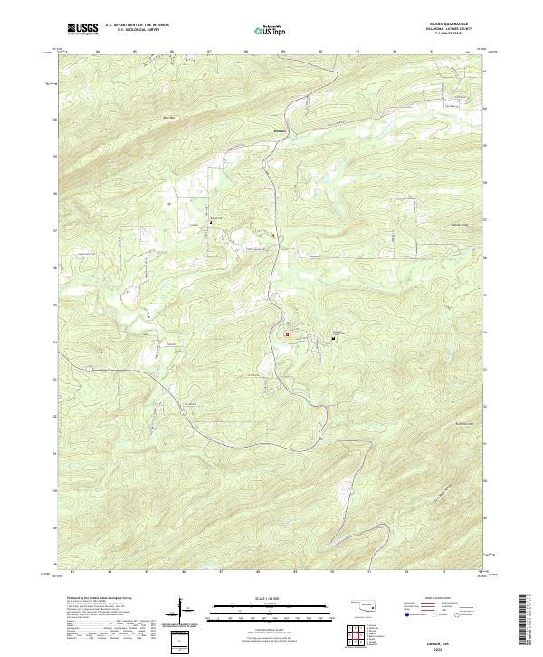 Damon, OK — USGS 7.5-minute topo (2022)