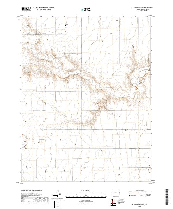 Carwood Cemetery, KS — USGS 7.5-minute topo (2022)