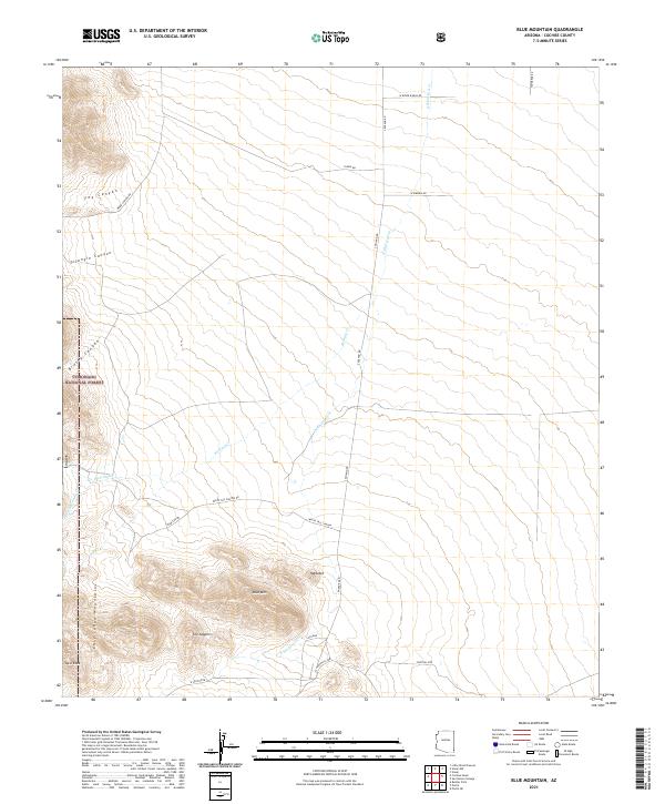Blue Mountain, AZ — USGS 7.5-minute topo (2021)