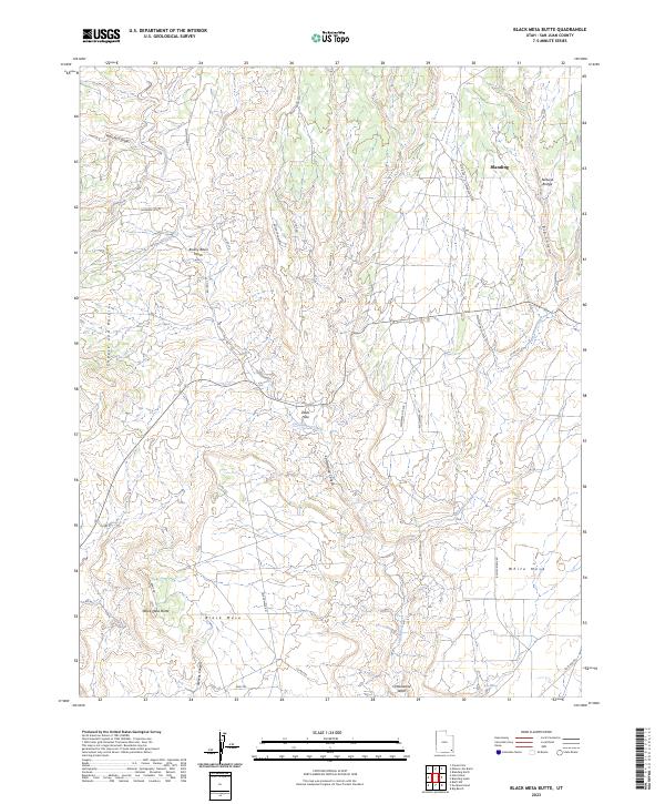 Black Mesa Butte, UT — USGS 7.5-minute topo (2023)