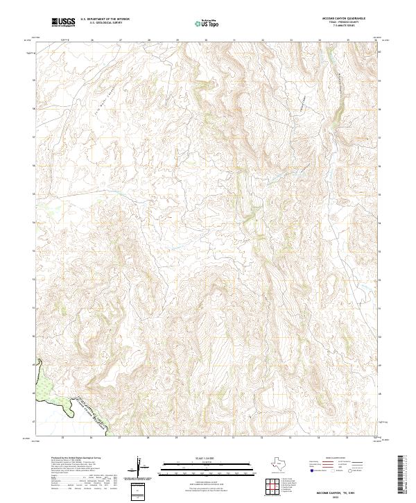 McComb Canyon, TX,CHH, US — USGS 7.5-minute topo (2022)