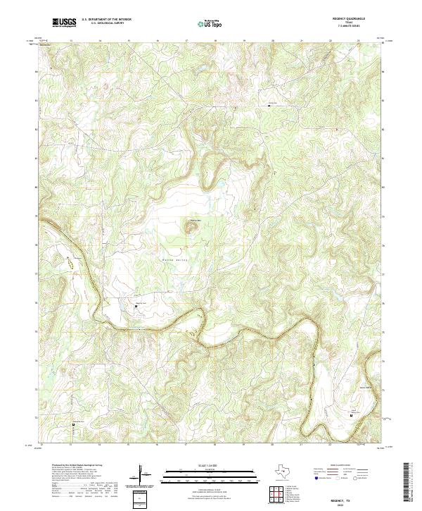 Regency, TX — USGS 7.5-minute topo (2022)