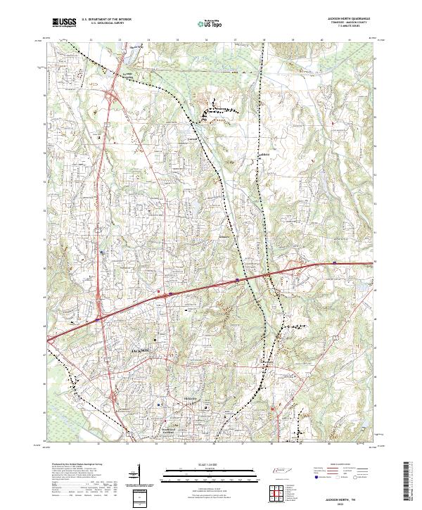 Jackson North, TN — USGS 7.5-minute topo (2022)