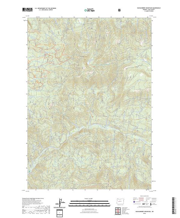 Huckleberry Mountain, OR — USGS 7.5-minute topo (2024)