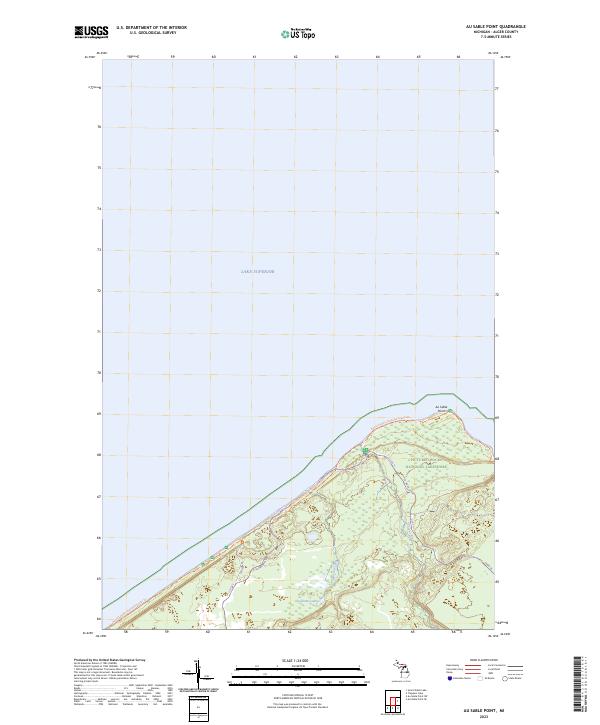 Au Sable Point, MI — USGS 7.5-minute topo (2023)