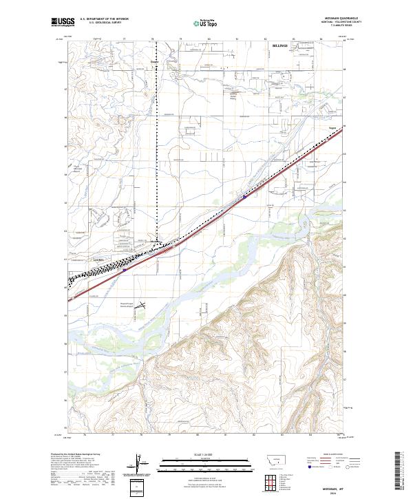 Mossmain, MT — USGS 7.5-minute topo (2024)