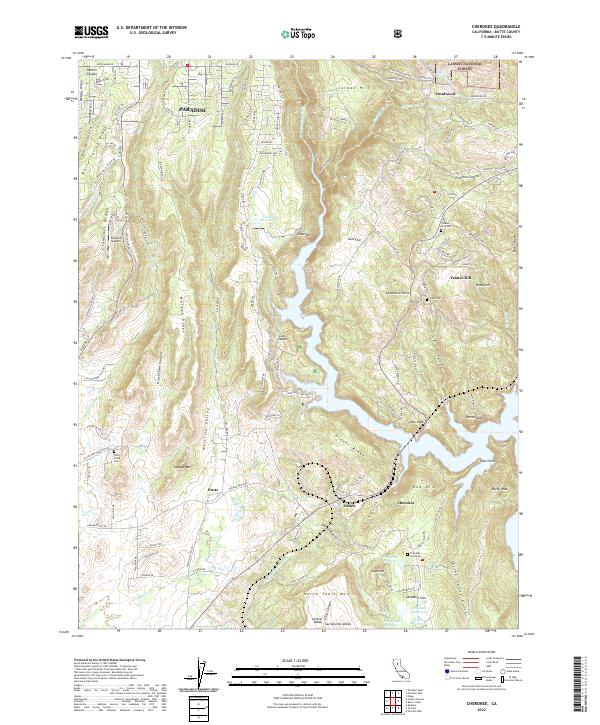 Cherokee, CA — USGS 7.5-minute topo (2022)
