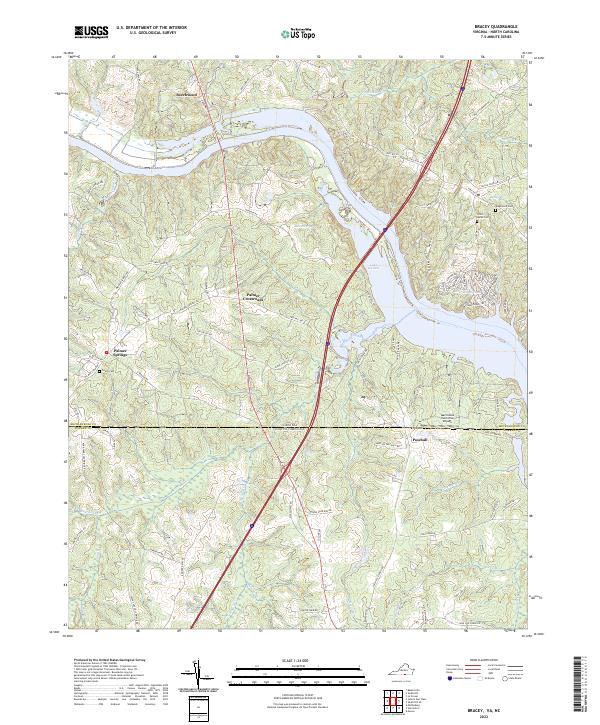 Bracey, VA-NC — USGS 7.5-minute topo (2022)