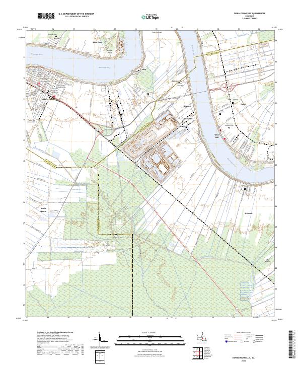 Donaldsonville, LA — USGS 7.5-minute topo (2024)