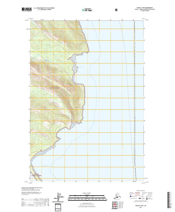 Sitka D-3 NW, AK — USGS 7.5-minute topo (2021)