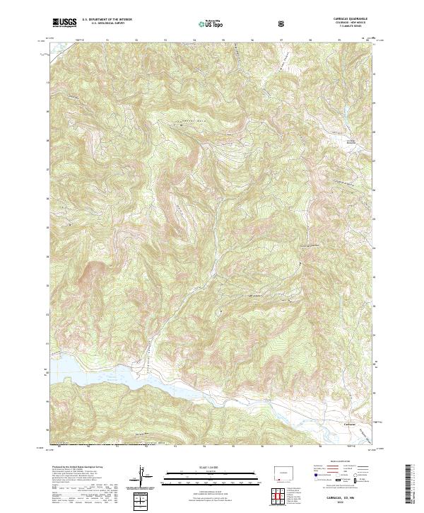 Carracas, CO-NM — USGS 7.5-minute topo (2022)
