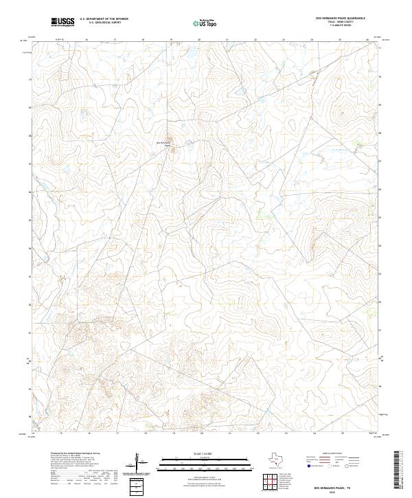 Dos Hermanos Peaks, TX — USGS 7.5-minute topo (2022)