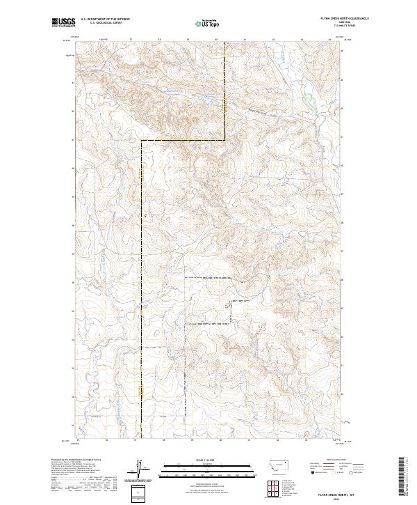 Flynn Creek North, MT — USGS 7.5-minute topo (2024)