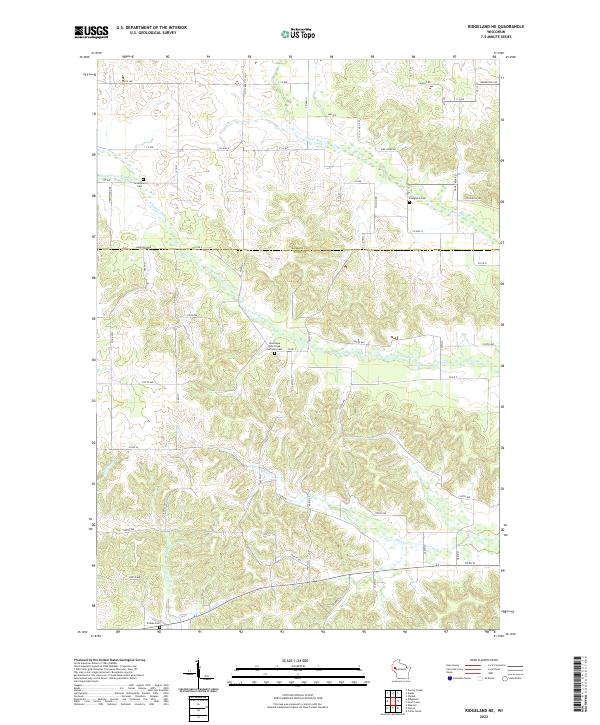 Ridgeland NE, WI — USGS 7.5-minute topo (2022)