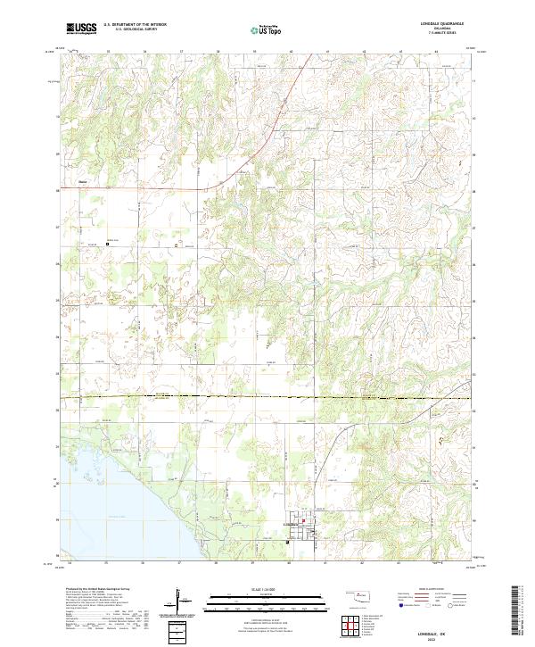 Longdale, OK — USGS 7.5-minute topo (2022)