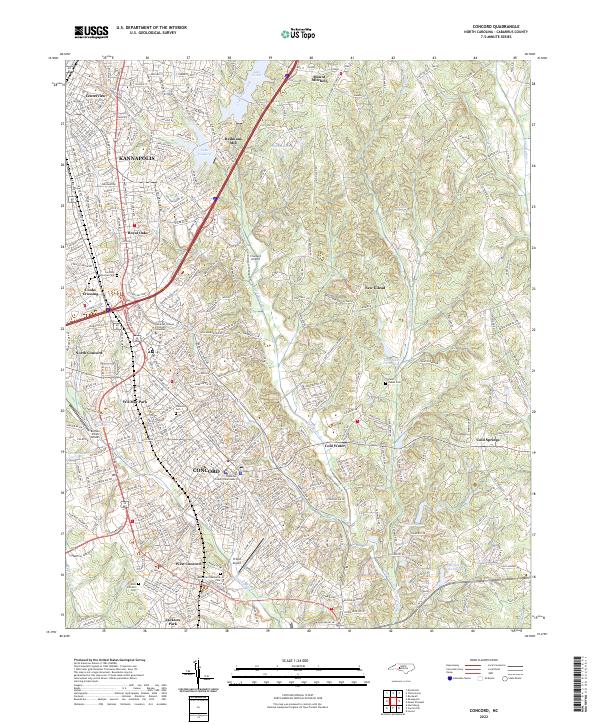 Concord, NC — USGS 7.5-minute topo (2022)