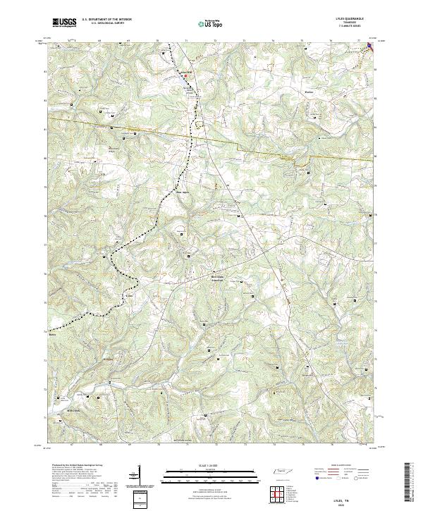 Lyles, TN — USGS 7.5-minute topo (2022)