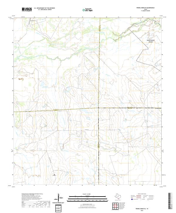 Piedra Creek SE, TX — USGS 7.5-minute topo (2022)