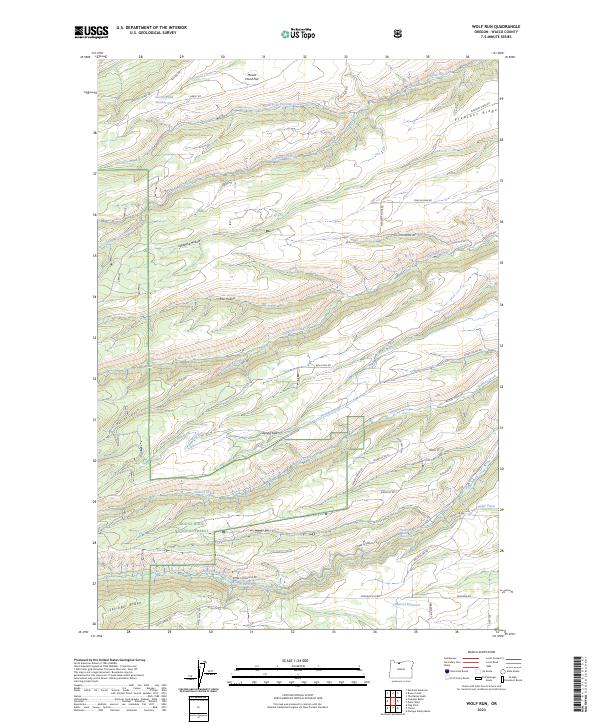 Wolf Run, OR — USGS 7.5-minute topo (2023)