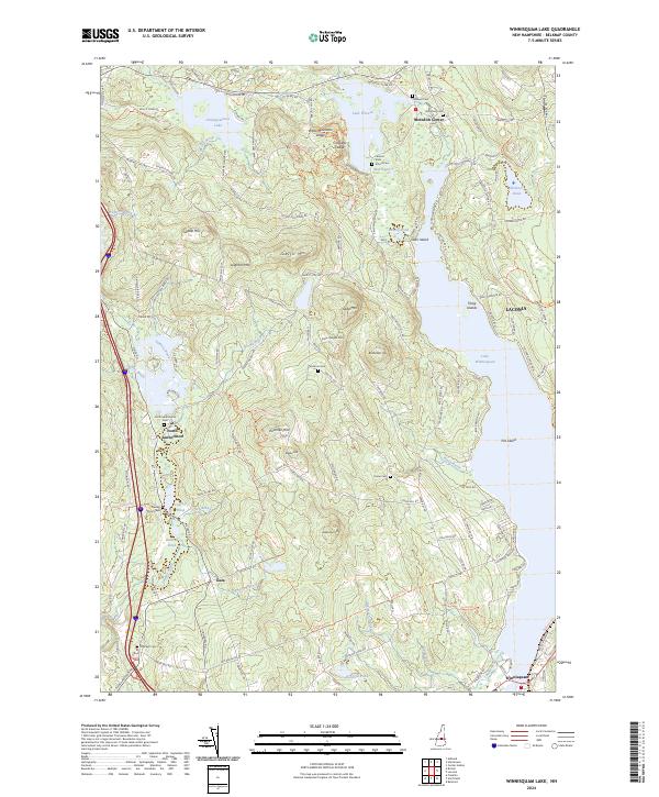 Winnisquam Lake, NH — USGS 7.5-minute topo (2024)