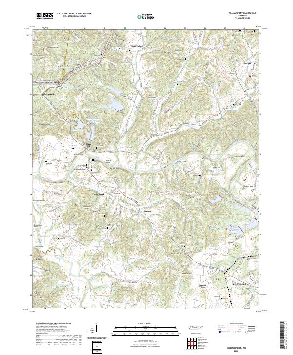 Williamsport, TN — USGS 7.5-minute topo (2022)