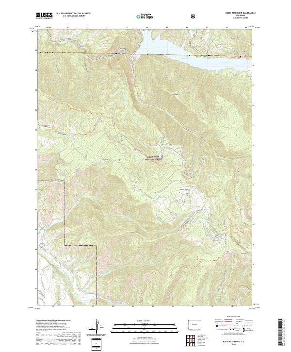 Ruedi Reservoir, CO — USGS 7.5-minute topo (2022)
