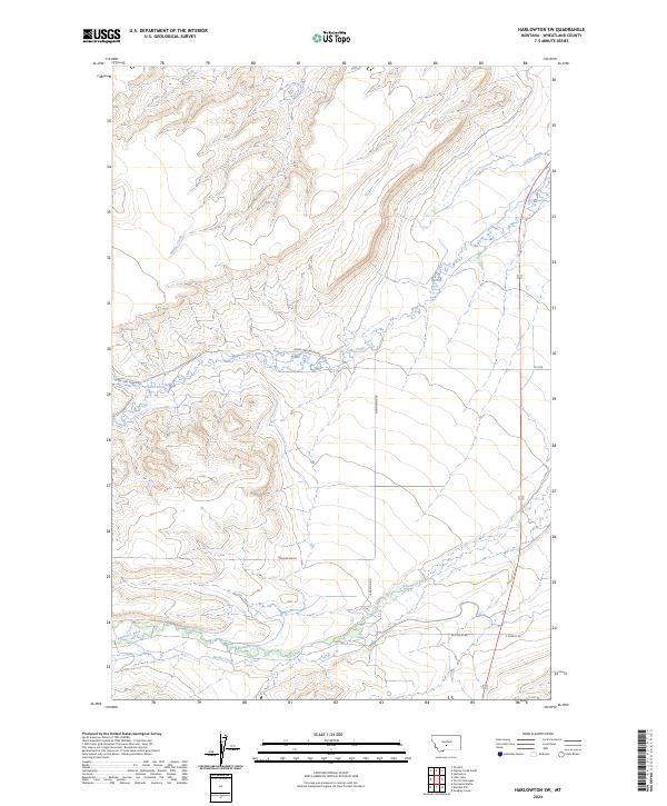 Harlowton SW, MT — USGS 7.5-minute topo (2024)