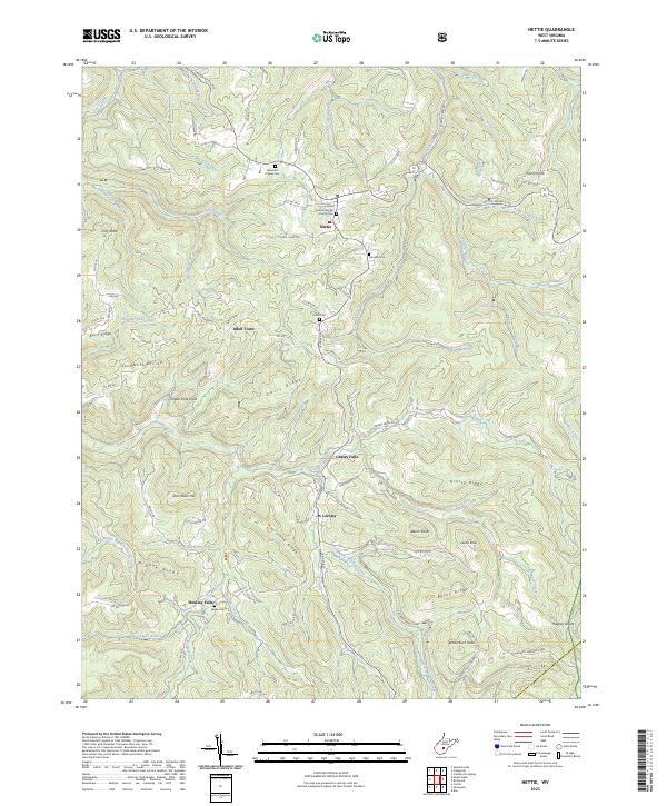 Nettie, WV — USGS 7.5-minute topo (2023)