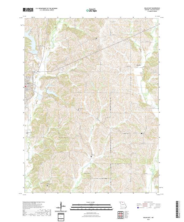 Milan East, MO — USGS 7.5-minute topo (2021)